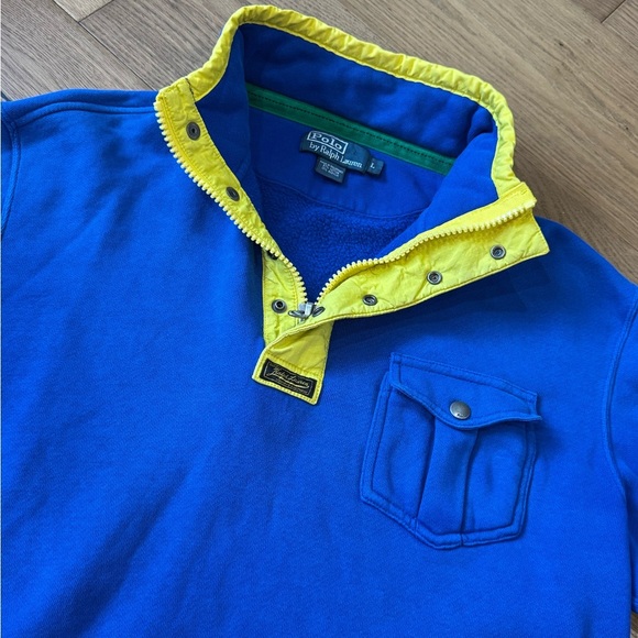 Polo By Ralph Lauren Vintage 90s Half Zipper‎ Sweatshirt Pullover -  Size L - Picture 5 of 7
